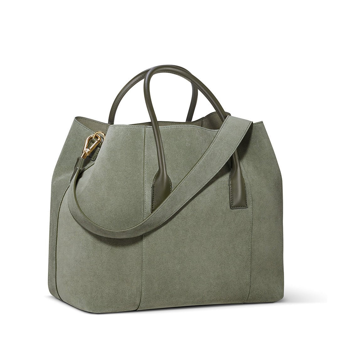Mini Weekender in Eucalyptus Suede by AERIN at Fig Linens and Home 2