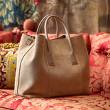 Mini Weekender in Sand Suede by AERIN at Fig Linens and Home - Lifestyle 1