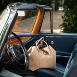 Mini Weekender in Sand Suede by AERIN at Fig Linens and Home - Lifestyle 2