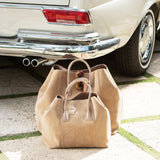 Mini Weekender in Sand Suede by AERIN at Fig Linens and Home - Lifestyle 3