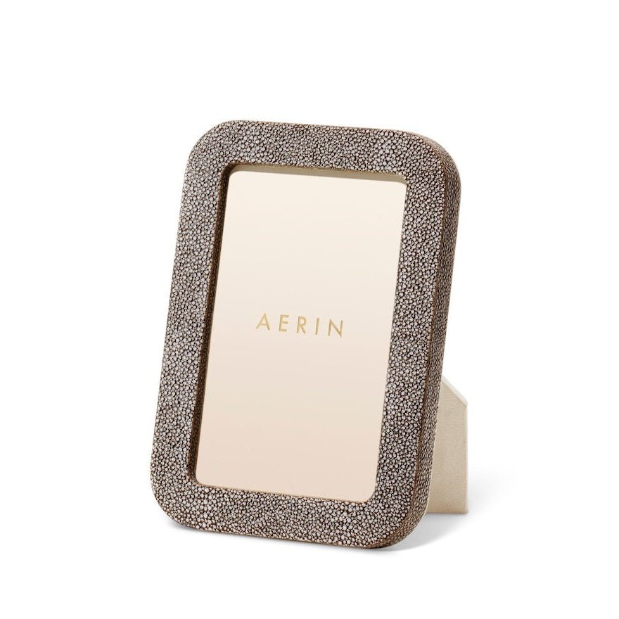 Modern Shagreen 4x6 Frame in Chocolate by AERIN at Fig Linens and Home - View 1