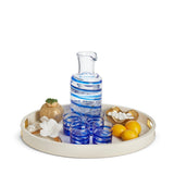 Modern Shagreen Cocktail Tray in Cream by AERIN shown with Barware