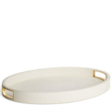 Modern Shagreen Cocktail Tray in Cream by AERIN at Fig Linens and Home