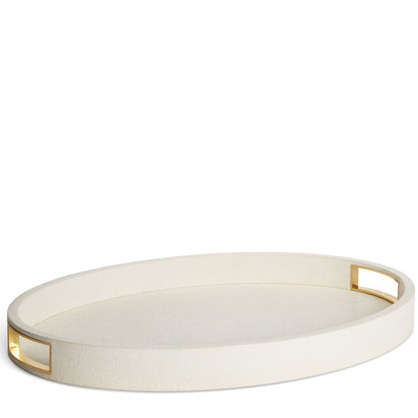 Modern Shagreen Cocktail Tray in Cream by AERIN at Fig Linens and Home