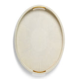 Oval Tray - Modern Shagreen Cocktail Tray in Cream by AERIN