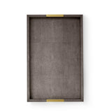 Modern Shagreen Desk Tray in Chocolate by AERIN at Fig Linens and Home - View 2
