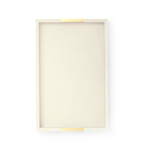 Modern Shagreen Desk Tray in Cream by AERIN at Fig Linens and Home - View 2