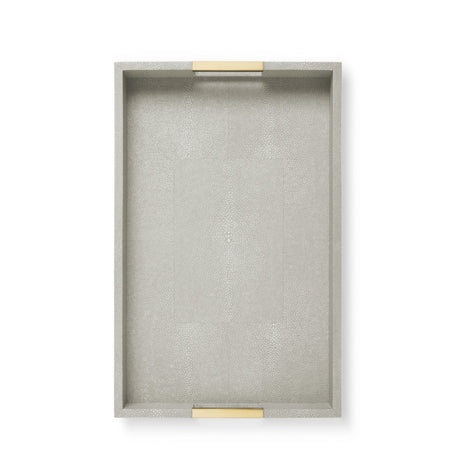 Modern Shagreen Desk Tray in Dove by AERIN - View 2