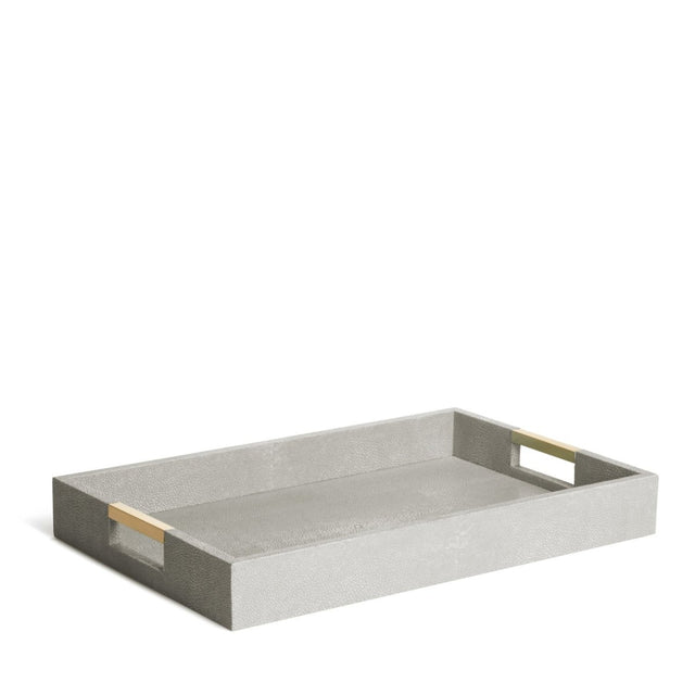Modern Shagreen Desk Tray in Dove by AERIN at Fig Linens and Home - View 1