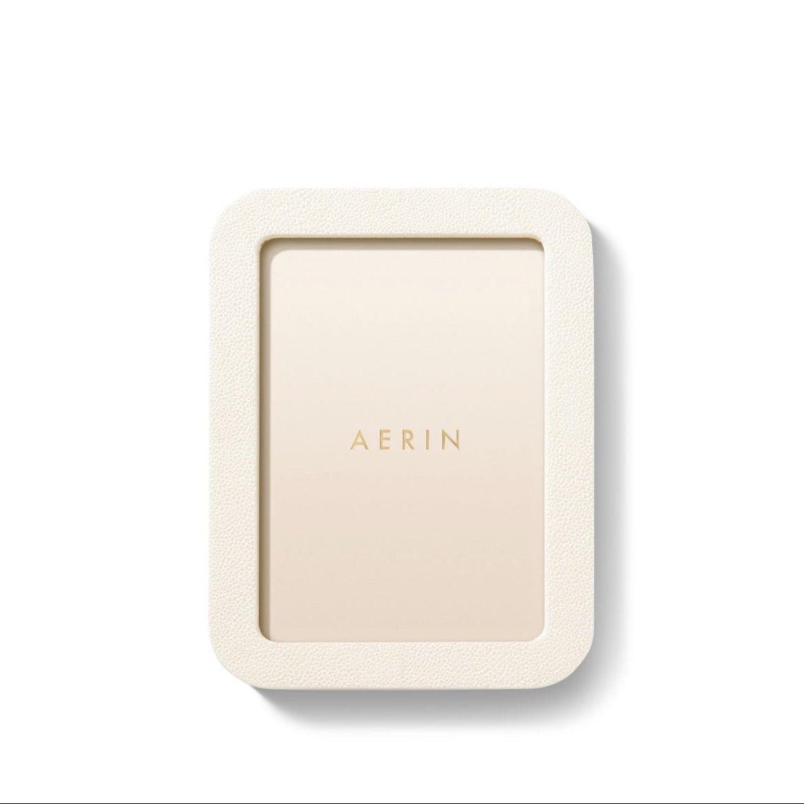 AERIN Modern Shagreen Frame in Cream in 5x7 at Fig Linens and Home - View 2