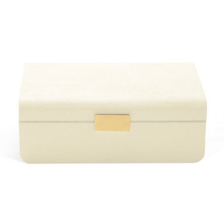 Modern Shagreen Large Jewelry Box Cream AERIN at Fig Linens and Home 1