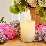 Monserrate Rose Candle 9.5 oz by AERIN - Lifestyle Photo with AERIN Candle at Fig Linens and Home