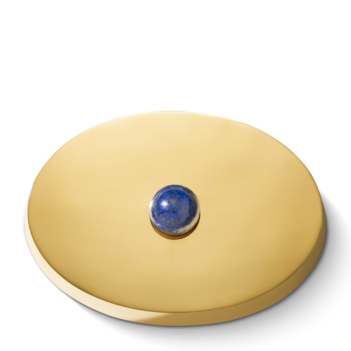 Ornella Brass Box in Lapis by AERIN at Fig Linens and Home - Lid View