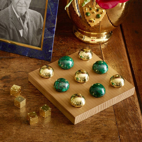 Otto Malachite Tic Tac Toe | AERIN Games at Fig Linens and Home - Lifestyle 2