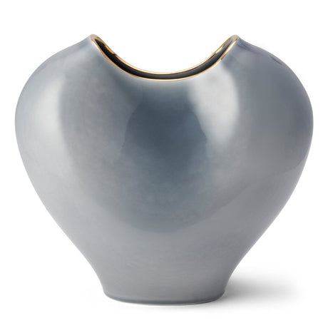 Paola Large Vase in Dusk Blue by AERIN at Fig Linens and Home - Front of Vase