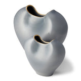 Paola Large Vase in Dusk Blue by AERIN shown with Small Vase - Fig Linens and Home