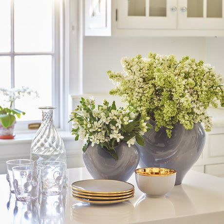 Paola Large Vase in Dusk Blue by AERIN Lifestyle Photo in Kitchen 
