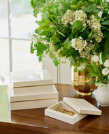Piero Lacquer Large Box in Cream by AERIN 9.7"L x 7.6W" x 2.9H" Cream at FIG LINENS AND HOME 5
