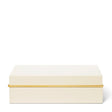 Piero Lacquer Large Box in Cream by AERIN 9.7"L x 7.6W" x 2.9H" Cream at FIG LINENS AND HOME 1