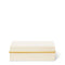 Piero Lacquer Medium Box in Cream by AERIN 8"L x 6.4W" x 2.5H" Cream at FIG LINENS AND HOME 1