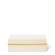 Piero Lacquer Medium Box in Cream by AERIN 8"L x 6.4W" x 2.5H" Cream at FIG LINENS AND HOME 1