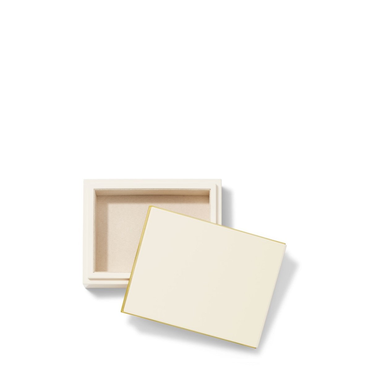 Piero Lacquer Small Box in Cream by AERIN 6.7"L x 5.1W" x 2H" Cream at FIG LINENS AND HOME 3