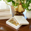 Piero Lacquer Small Box in Cream by AERIN 6.7"L x 5.1W" x 2H" Cream at FIG LINENS AND HOME 2