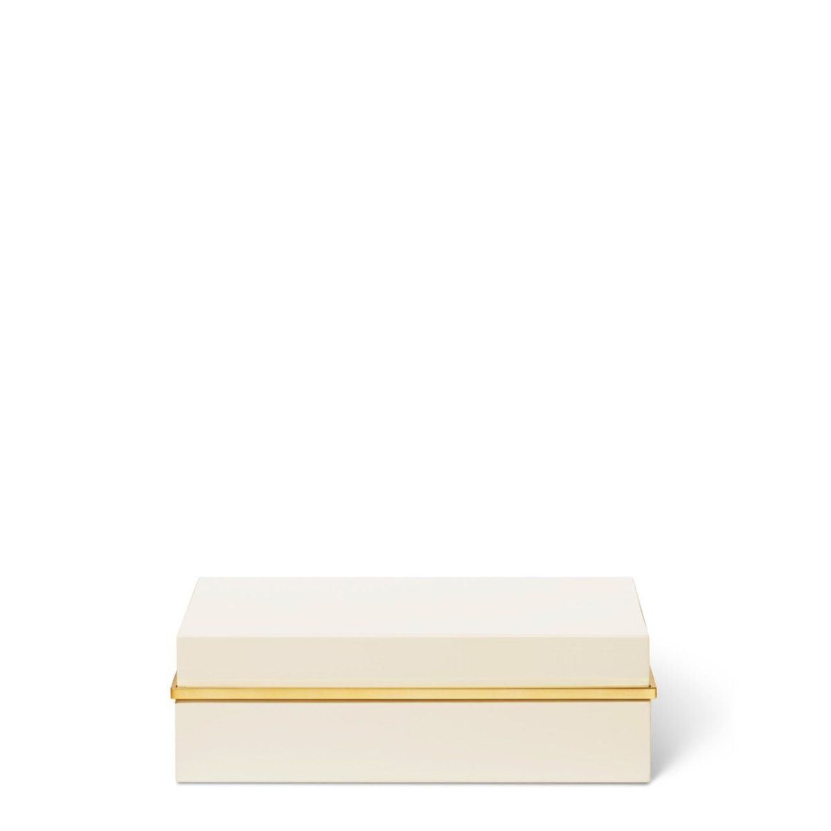 Piero Lacquer Small Box in Cream by AERIN 6.7"L x 5.1W" x 2H" Cream at FIG LINENS AND HOME 1