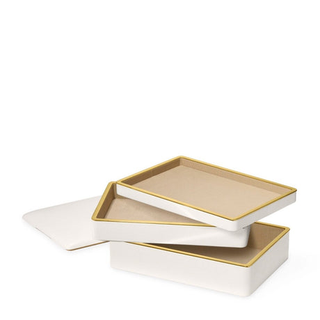 Piero Large Stacked Jewelry Box by AERIN at Fig Linens and Home - View of Stacks Open 1