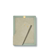 Piero Leather Frame in Eucalyptus - 5X7 by AERIN Overall 6.1" x 8.1" x 0.9" for 5"x 7" Photo Eucalyptus at FIG LINENS AND HOME 3