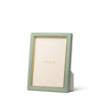 Piero Leather Frame in Eucalyptus - 5X7 by AERIN Overall 6.1" x 8.1" x 0.9" for 5"x 7" Photo Eucalyptus at FIG LINENS AND HOME 1