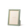 Piero Leather Frame in Eucalyptus - 5X7 by AERIN Overall 6.1" x 8.1" x 0.9" for 5"x 7" Photo Eucalyptus at FIG LINENS AND HOME 1
