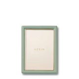 Piero Leather Frame in Eucalyptus - 5X7 by AERIN Overall 6.1" x 8.1" x 0.9" for 5"x 7" Photo Eucalyptus at FIG LINENS AND HOME 2
