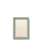 AERIN Piero Leather Frame in Eucalyptus for 4X6 Photo at Fig Linens and Home 1
