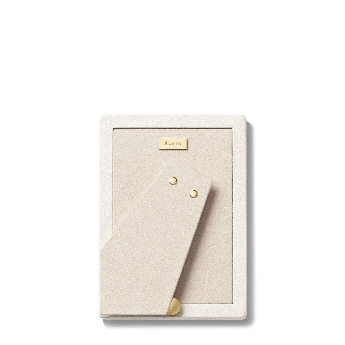 AERIN Piero Leather Photo Frame in Shadow White - 4X6 at Fig Linens and Home - Back of Frame