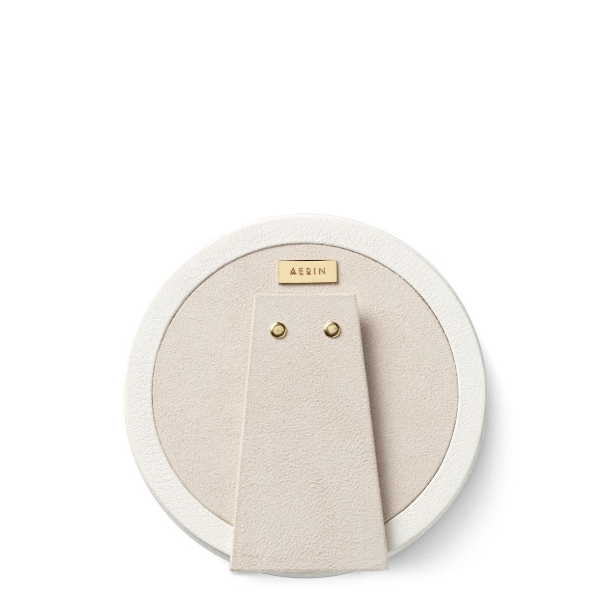 Piero Leather Frame in Shadow White- Round by AERIN - View of Back