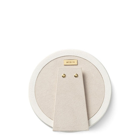 Piero Leather Frame in Shadow White- Round by AERIN - View of Back