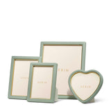 Piero Leather Heart Frame in Eucalyptus by AERIN 6.7" x 6.4" x 0.8" Eucalyptus at FIG LINENS AND HOME 4