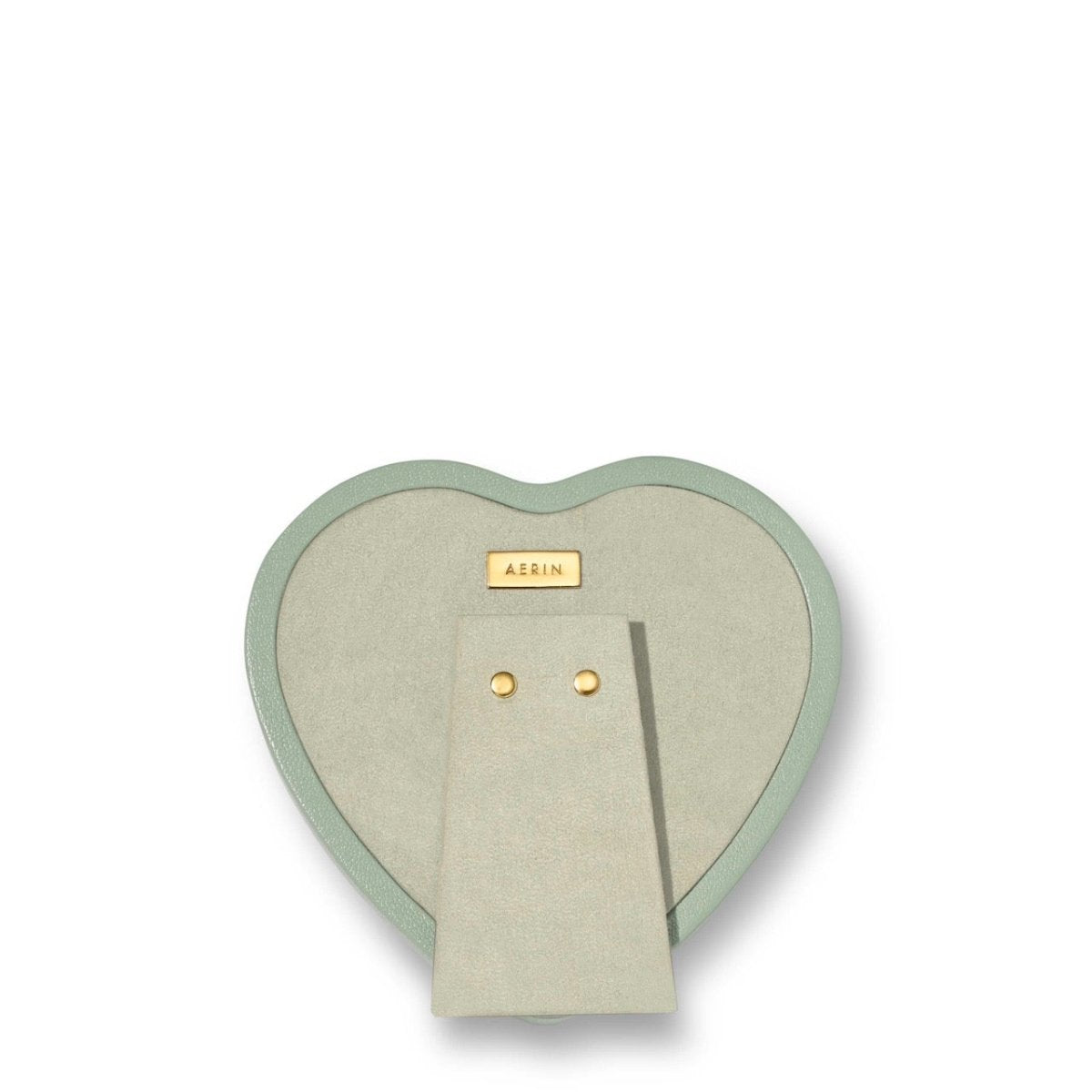 Piero Leather Heart Frame in Eucalyptus by AERIN 6.7" x 6.4" x 0.8" Eucalyptus at FIG LINENS AND HOME 3