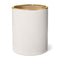 Piero Leather Wastebasket in Shadow White by AERIN 8.0" x 8.0" x 10.0" Shadow White at FIG LINENS AND HOME 1