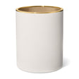 Piero Leather Wastebasket in Shadow White by AERIN 8.0" x 8.0" x 10.0" Shadow White at FIG LINENS AND HOME 1