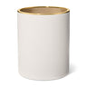 Piero Leather Wastebasket in Shadow White by AERIN 8.0" x 8.0" x 10.0" Shadow White at FIG LINENS AND HOME 1