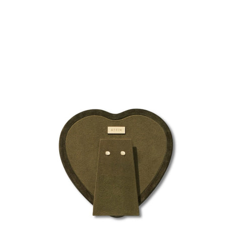 Piero Suede Heart Frame in Juniper by AERIN - Back of Frame at Fig Linens and Home
