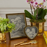 Piero Suede Heart Frame in Juniper by AERIN - Lifestyle Image at Fig Linens and Home 1