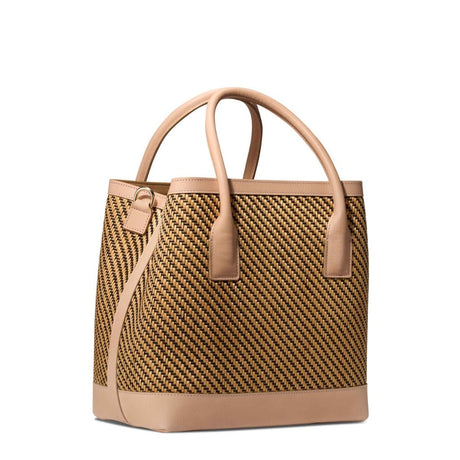 Raffia Nano Weekender Bag in Black & Natural by AERIN | Fig Linens and Home - Luxury Purse