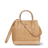 Raffia Nano Weekender Bag in Natural by AERIN at Fig Linens and Home - View with Crossbody Strap