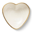 AERIN Ribbed Heart Trinket Dish in Cream with Gold Rim | Petite Heart Bowl at Fig Linens and Home 3