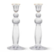 Sancia Extra Tall Taper Candleholders in Gold Rim in Set of 2 by AERIN at Fig Linens and Home - View 1