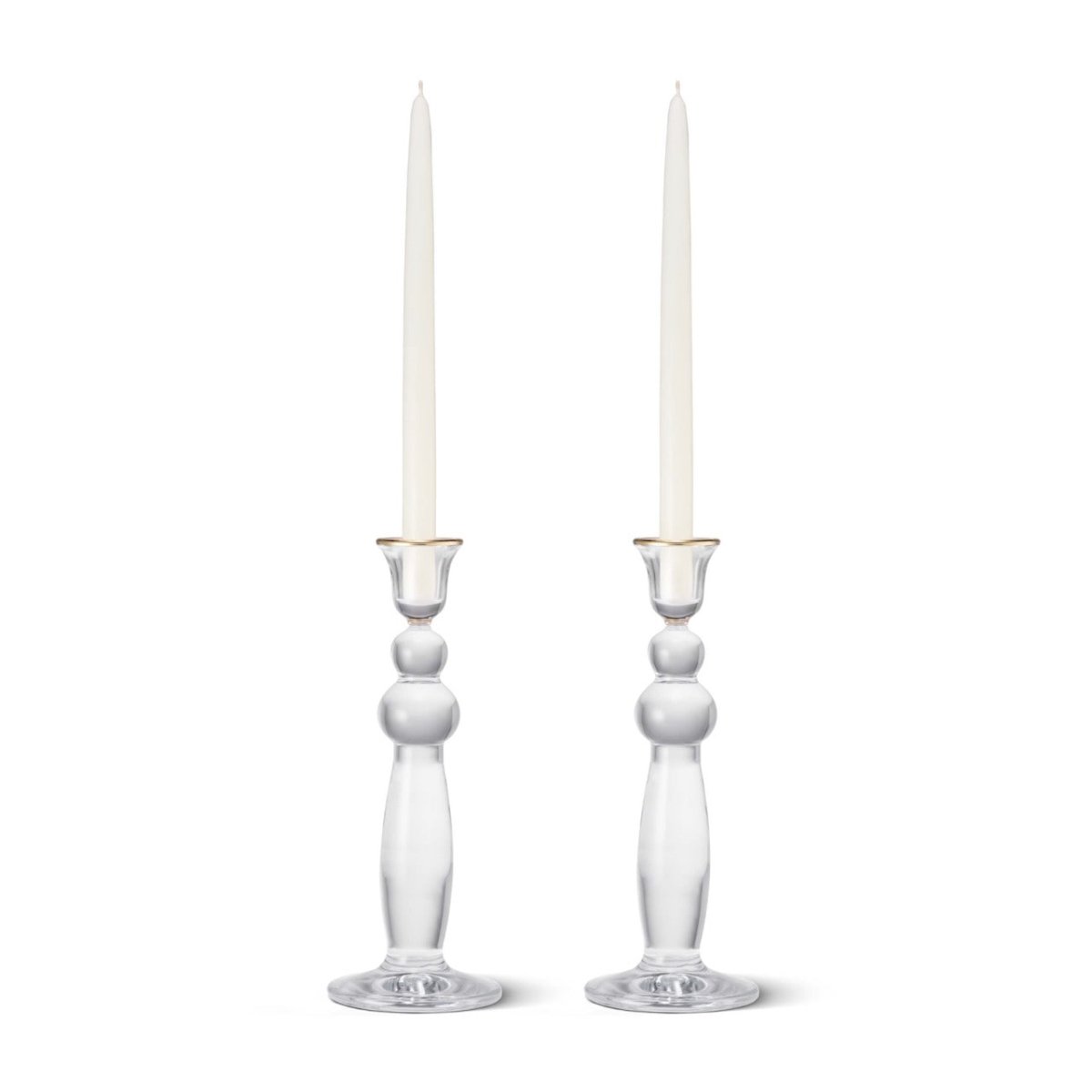 Sancia Extra Tall Taper Candleholders in Gold Rim in Set of 2 by AERIN at Fig Linens and Home - View 7