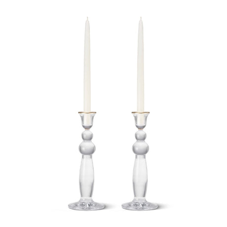 Sancia Extra Tall Taper Candleholders in Gold Rim in Set of 2 by AERIN at Fig Linens and Home - View 7